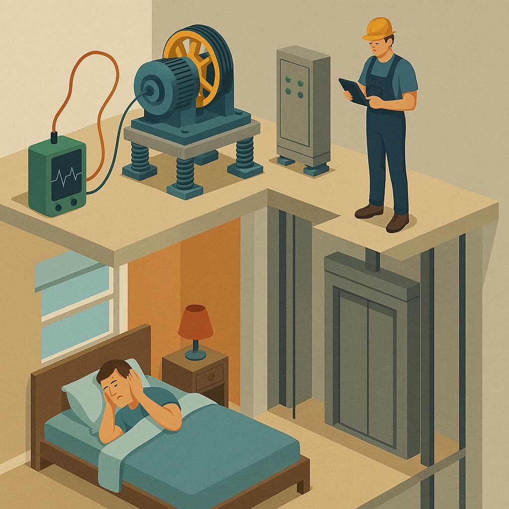 Representación del problema acústico de un ascensor.